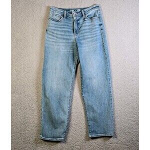 Old Navy Womens Jeans 10 High Rise Light Wash Straight Leg Vintage Style Stretch